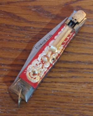 Vintage '70s Era Red Mexican Bullfighter Tourist Switchblade Nice!