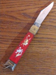 Vintage '70s Era Red Mexican Bullfighter Tourist Switchblade Nice!