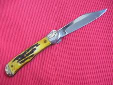 Vintage JAEGER BROS. Stag AERIAL Switchblade Knife with Etch