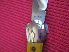 Vintage JAEGER BROS. Stag AERIAL Switchblade Knife with Etch