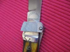 Vintage JAEGER BROS. Stag AERIAL Switchblade Knife with Etch