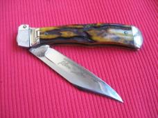 Vintage JAEGER BROS. Stag AERIAL Switchblade Knife with Etch