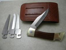Case XX USA 7 Dot Wood Changer Lockback Knife NIB w/Pouch