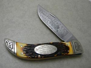 Schrade+ USA 275 Stagalon 75th Anniv 1904-1979 Presentation Folding Hunter Knife