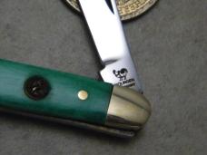 Hen and Rooster Solingen Germany 302-GSB Green Bone Small Pen Knife NIB