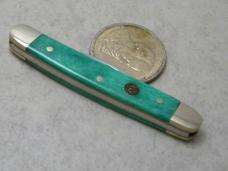 Hen and Rooster Solingen Germany 302-GSB Green Bone Small Pen Knife NIB