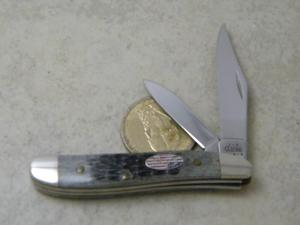 Case XX USA 8 Dot (2002) Black Bone 6220 Peanut Knife 