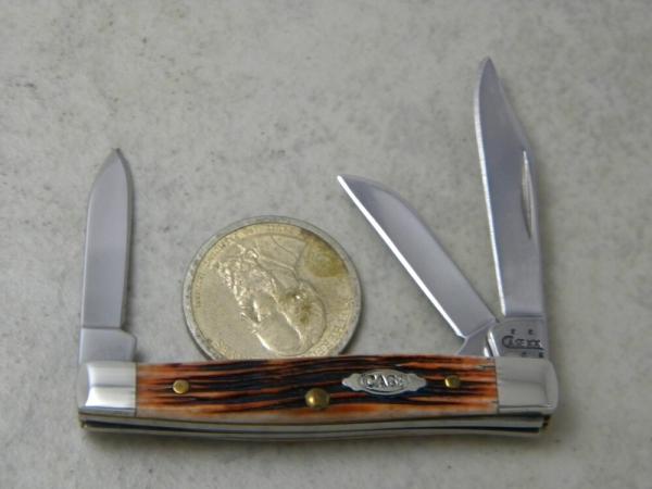Case XX USA 4 Dot (2006) Autumn Barn Board Bone 6333 Mini Stockman Knife Case XX USA 4 Dot (2006) Autumn Barn Board Bone 6333 Mini Stockman Knife