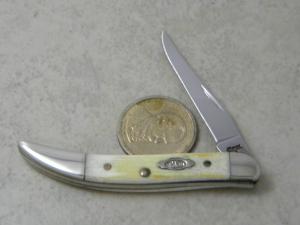 Case XX USA 1 Dot (2009) Burnt Natural Bone 610096 SS Tiny Toothpick Knife 