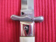 Italian MEDICI White Horn Swing Guard STILETTO Switchblade Knife - New Old Stock!