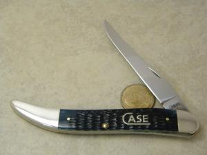 Case XX USA 1 Dot (2009) Silver Script 610098 Blue Bone Toothpick Knife 