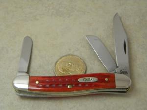 Case XX USA 7 Dot Red Bone 6318 Stockman Knife 