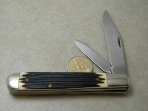 Queen Number 28 Imitation Winterbottom Bone Large English Jack Knife c. 1960's