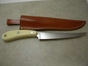 Imperial (Frontier) USA 442F Fixed Blade Fish Fillet Knife w/Leather Sheath