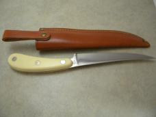 Imperial (Frontier) USA 442F Fixed Blade Fish Fillet Knife w/Leather Sheath