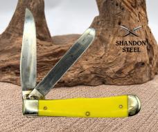 Case XX USA Knife 3254 CV Yellow Delrin 2 Blade Trapper Pocket Knife (14)
