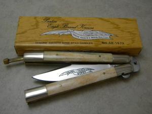 Parker Eagle Brand Japan No. 1573 Bone "Gypsy" Butterfly/Wrist Flicker Knife in Box