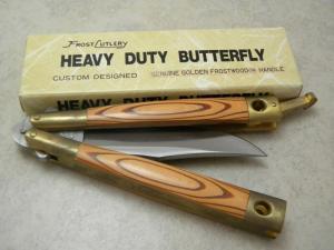 Frost Cutlery Japan Golden Frostwood Heavy Duty Butterfly Knife