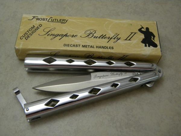 Frost Cutlery Japan No. 17-084 Diecast Metal Singapore II Butterfly Knife Frost Cutlery Japan No. 17-084 Diecast Metal Singapore II Butterfly Knife