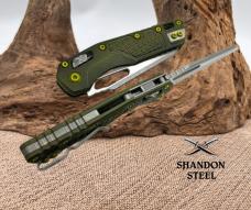 Microtech Knives USA MSI RAM LOK Distressed Grenade Green Frag Aluminum Knife