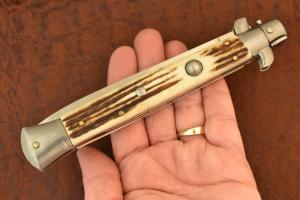 FRANK B BELTRAME ITALY GENUINE STAG 1075 INCH STILETTO AUTOMATIC AUTO SWITCH BLADE NICE 249730