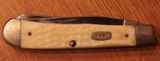 CASE XX USA 3 DOT 1997 WHITE JIGGED BONE LARGE TRAPPER POCKETKNIFE 6254 SS