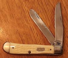 CASE XX USA 3 DOT 1997 WHITE JIGGED BONE LARGE TRAPPER POCKETKNIFE 6254 SS