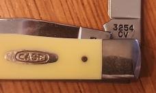 CASE XX USA 1 DOT 1999 SMOOTH YELLOW SYNTHETIC LARGE TRAPPER POCKETKNIFE 3254 SS