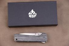 QSP Hawk Liner Lock Pocket Knife 14C28N Blade with Micarta Handle