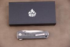 QSP Hawk Liner Lock Pocket Knife 14C28N Blade with Micarta Handle