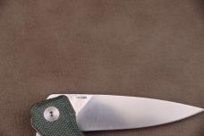 QSP Leopard - 3.0" 14C28N, Green Micarta Folding QS135C