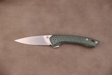 QSP Leopard - 3.0" 14C28N, Green Micarta Folding QS135C