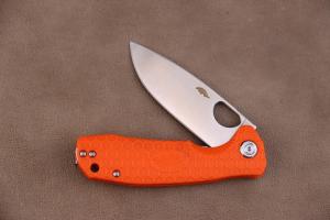 Honey Badger HB1060 Medium Flipper Knife 3.19" D2 Satin Drop Point Blade, Orange