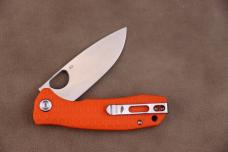 Honey Badger HB1060 Medium Flipper Knife 3.19" D2 Satin Drop Point Blade, Orange