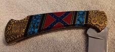 David (Dave) Yellowhorse Buck Model 112 Knife, Confederate Flag Limited edition SN 0539