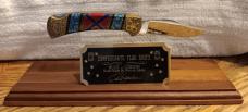 David (Dave) Yellowhorse Buck Model 112 Knife, Confederate Flag Limited edition SN 0539