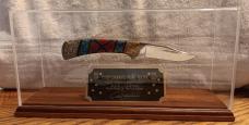 David (Dave) Yellowhorse Buck Model 112 Knife, Confederate Flag Limited edition SN 0539