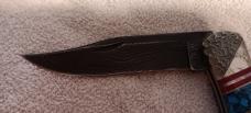 David (Dave) Yellowhorse "Damascus - Custom"  Eagle knife.  In display case. SN 0224