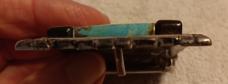 Dave (David) Yellowhorse Sterling Belt buckle with Ironwood, turquoise and mother of pearl inlay.