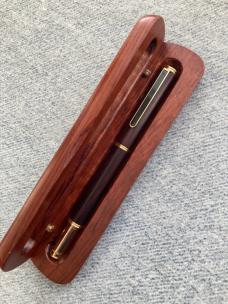 Beautiful Custom-Turned, Hand Crafted, Wood FOUNTAIN PEN, IRIDIUM Point in Custom Wood Case