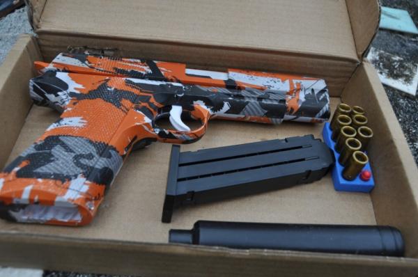 Plastic Toy Replica Colt 1911 3D Multi Color Full Size Loads And Ejects Very Well Made In China!