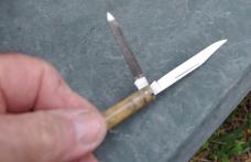 Cattaraugus Pencil Knife 2 Blades 1930s Mint Mirror Polish 1/2 Stop Walks And Talks %" OAL