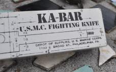 Box Sheath And Paperwork Only No Knife! KA-BAR USMC Vietnam Artwork A Very Neat Box!