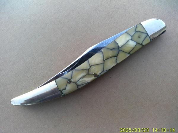 Vintage Imperial Toothpick Solid Bolsters Great Celluloid Handle 5"