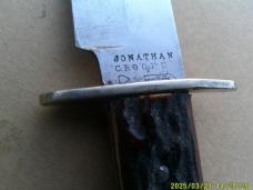 Jonathan Crookes  Bowie style Fixed blade Sheffield England Heart & Pistol