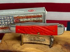 CASE XX USA 2014 TRAPPER 6254 SS RED DELRIN HANDLES, CASE XX CHRISTMAS EDITION GREEN SHIELD