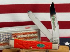 CASE XX USA 2014 TRAPPER 6254 SS RED DELRIN HANDLES, CASE XX CHRISTMAS EDITION GREEN SHIELD