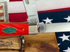 CASE XX USA 2014 TRAPPER 6254 SS RED DELRIN HANDLES, CASE XX CHRISTMAS EDITION GREEN SHIELD