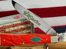 CASE XX USA 2014 TRAPPER 6254 SS RED DELRIN HANDLES, CASE XX CHRISTMAS EDITION GREEN SHIELD