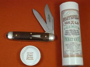 Great Eastern Cutlery GEC Brown Burlap Micarta Jumbo Stockpen Jack Knife NIT 541225 Made In USA